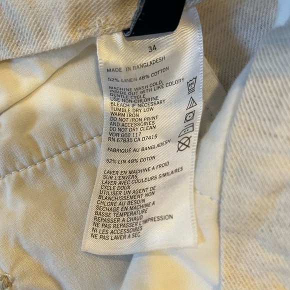 Linen Blend Flat Front Chino Shorts - Picture 3 of 4